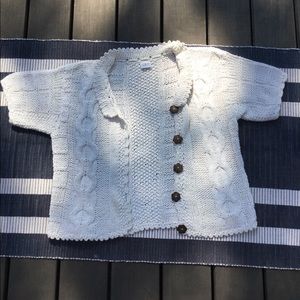 Hand knit eastwind cream cardigan